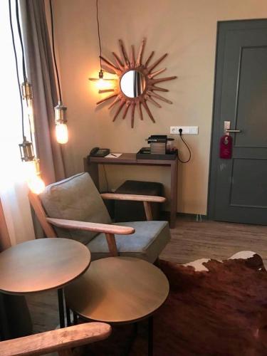 Χώρος καθιστικού στο Romantisches Hotel Menzhausen