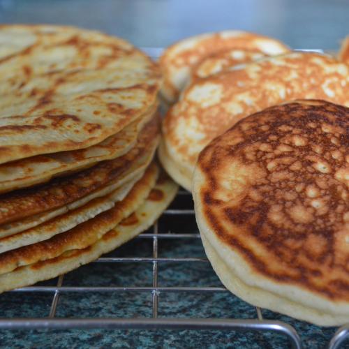 a pile of pancakes sitting on a cooling rack at Balnearn House in Aberfeldy