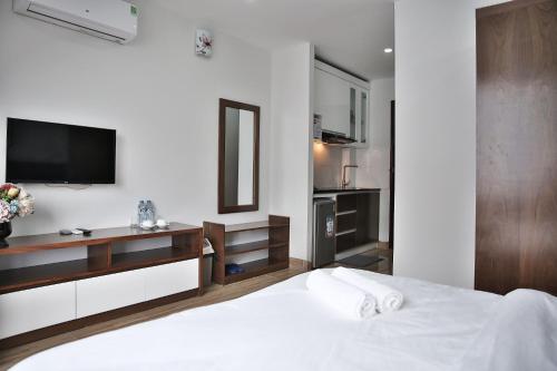 Katil atau katil-katil dalam bilik di V House 6 Serviced Apartment