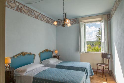 En eller flere senge i et værelse på Villa La Fontana