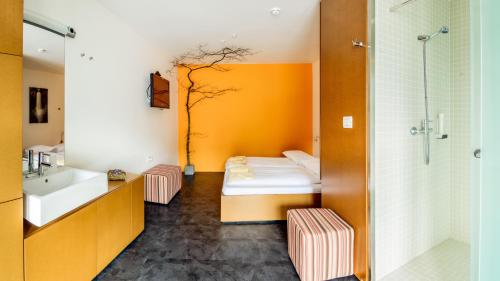 Koupelna v ubytování Hotel Sanje ob Soči ***/****