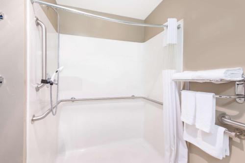 Kamar mandi di Microtel Inn & Suites by Wyndham Hazelton/Bruceton Mills