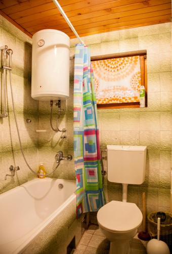 a bathroom with a toilet and a tub and a sink at Apartments Sema in Jahorina