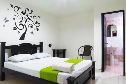 Llit o llits en una habitació de Hotel Plaza Roma