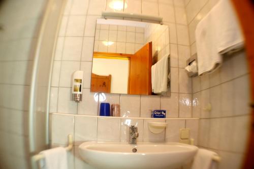 Gasthof zum Kauzen tesisinde bir banyo