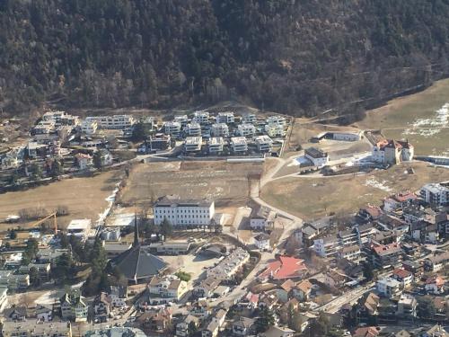 an aerial view of a small town with a city at Vintlerhof in Bressanone