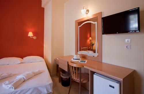 Cama o camas de una habitación en Epidavria Hotel