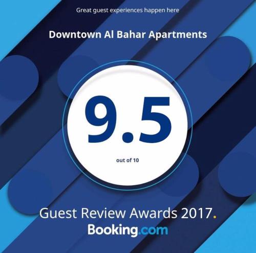 a sign with the number eightyfive on it at Downtown Al Bahar Apartments in Dubai