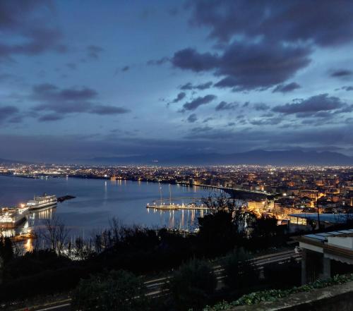 a view of the danube river at night at Relais Manfredi in Castellammare di Stabia