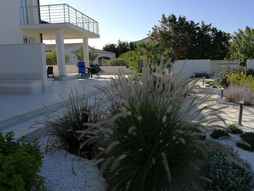 a garden with plants in front of a building at Appartamenti San Lorenzo Marzamemi Cecilia in San Lorenzo