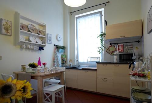 A kitchen or kitchenette at Gianicolo Penny's Garden a Roma centro