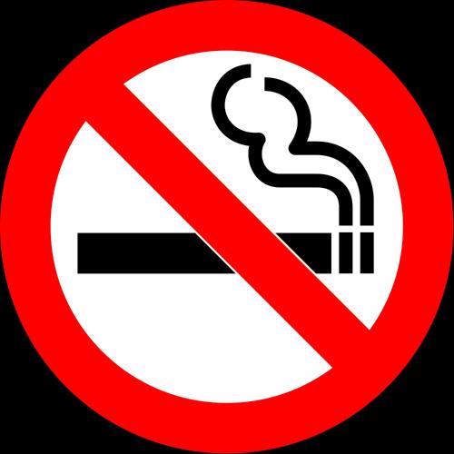 a red no smoking sign on a black background at Arfaan Guest House in Skudai