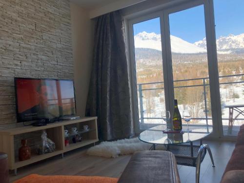 Ein allgemeiner Bergblick oder ein Berglick von der Ferienwohnung aus