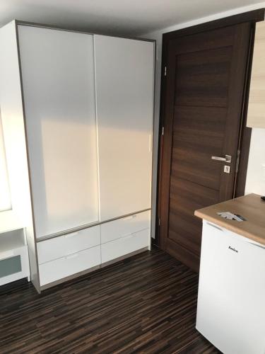 Kuchyň nebo kuchyňský kout v ubytování Pokoje Gdynia