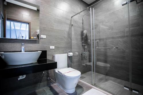 Koupelna v ubytování ManMan B&B