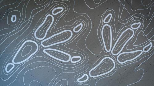 a close up of a drawing on a wall at Galyatető Turistacentrum in Galyatető