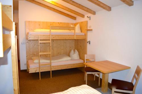 Pitztaler Schihütteにある二段ベッド