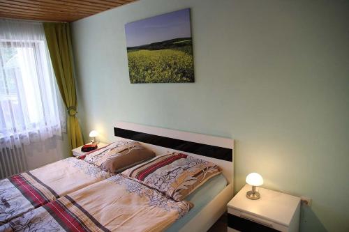 En eller flere senger på et rom på Haus Panoramaweg