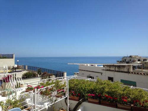 a view of the ocean from a building at Hotel Villa Delle Palme in Positano in Positano
