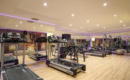 a gym with several treadmills and elliptical machines at Occidental Ankara in Ankara