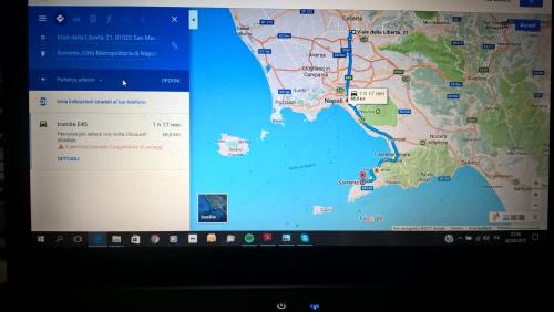a laptop computer screen with a map on it at Residenza Caserta Sud - Appartamento con giardino in Caserta