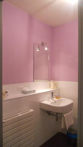a bathroom with a sink and a mirror at Ristolocanda Grani Di Pepe in Flaibano
