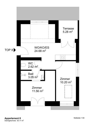 Pelan lantai bagi Triangle Apartments