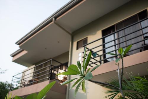 a house with a plant in front of a balcony at Tamarindo Sunshine in Tamarindo