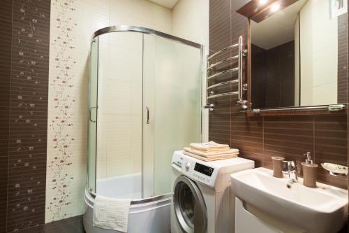 Vonios kambarys apgyvendinimo įstaigoje Lux Apart Lviv apartments