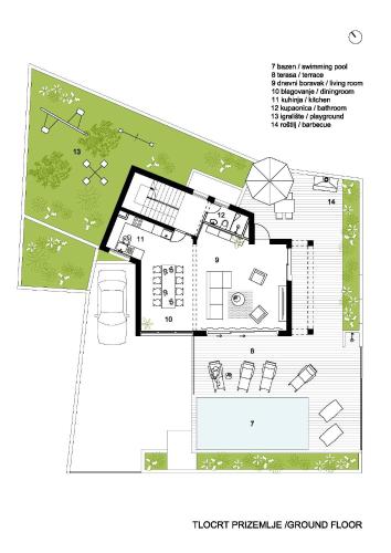 a floor plan of a house at New Mountainside Villa w Pool + Stunning Sea View in Makarska
