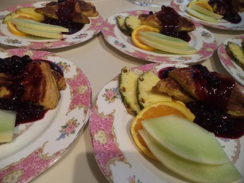 a group of plates of food on a table at The Inn & Spa at Intercourse Village in Intercourse