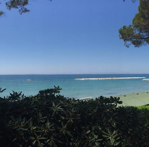 a view of the ocean from a resort at Hotel Boschetto in Follonica