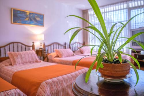Postel nebo postele na pokoji v ubytování GHL casa hotel