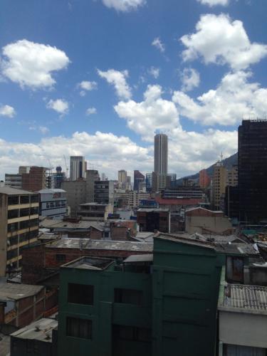 a view of a city skyline with buildings at Hotel Manila Plaza in Bogotá