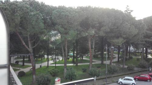 a view of a park with trees and cars on a street at Casa Marta in Cava deʼ Tirreni