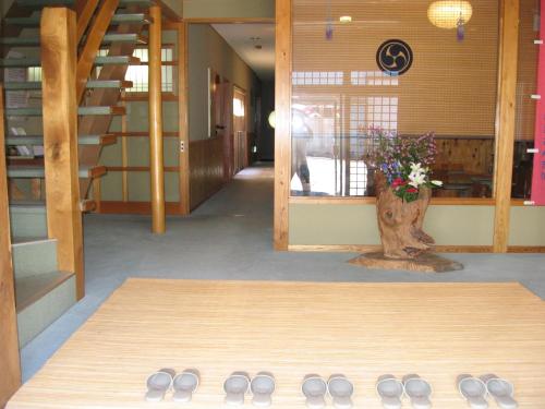 a group of slippers on the floor of a building at Yudanaka Yasuragi in Yamanouchi