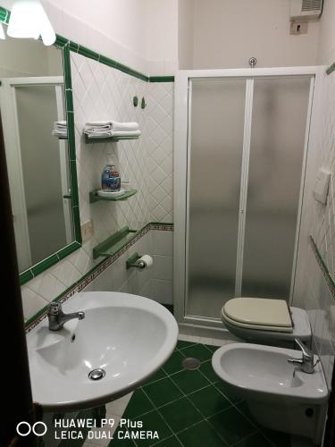 a bathroom with a sink and a toilet at Agriturismo Le Forre del Treja in Civita Castellana