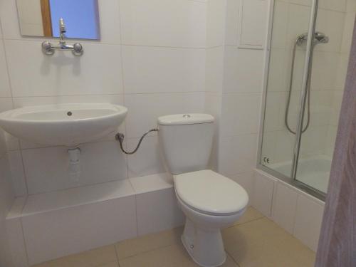 Ένα μπάνιο στο Hostel Wólka Kosowska z prywatnymi łazienkami