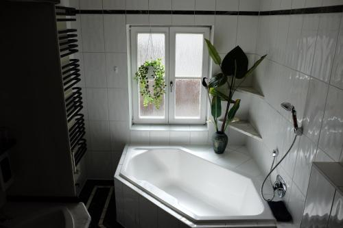 Ένα μπάνιο στο Ferienwohnung Stangassinger