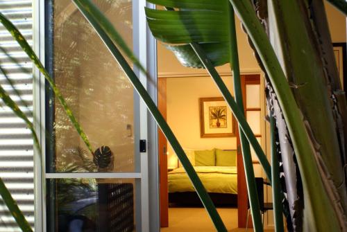 a room with a bed and a plant at Kangaroo Island Seafront in Penneshaw