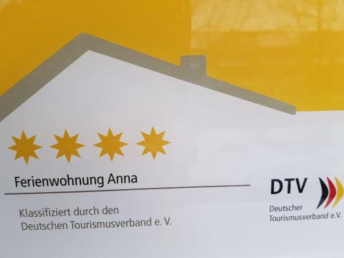 Certifikát, hodnocení, plakát nebo jiný dokument vystavený v ubytování Ferienwohnung Anna