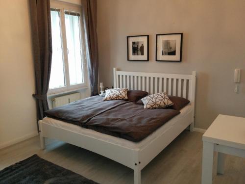 เตียงในห้องที่ Seeblick Apartment/Zimmer