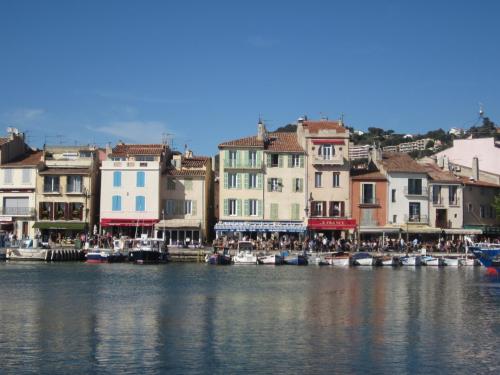 a group of boats are docked in a harbor at BY Cassis chambre privée dans maison familiale in Cassis