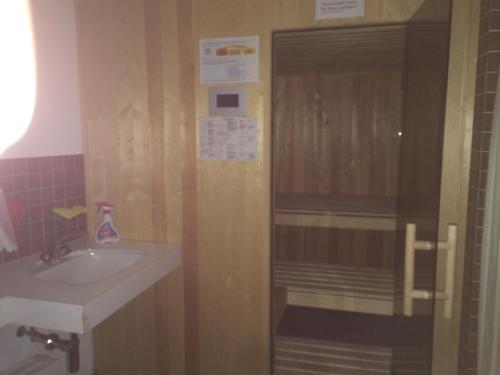 ポントレジーナにあるChesa Pitz Alv - Pontresinaのバスルーム(シンク、シャワー付)