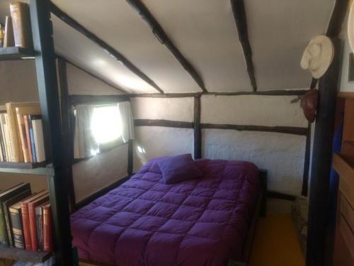 Un pat sau paturi într-o cameră la La Ramada - refugio