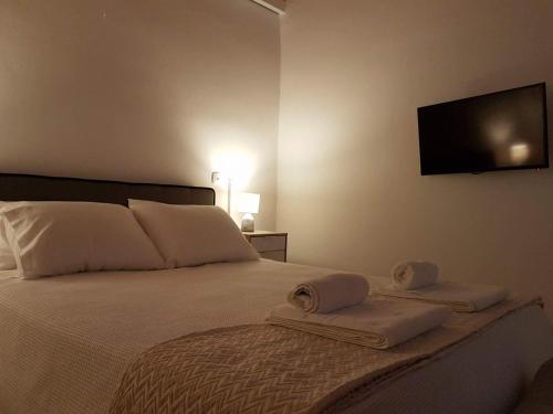 Postel nebo postele na pokoji v ubytování Nafplio cozy mountain cottage