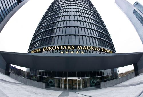 a building with a sign that reads hotel trustees madrid tower at Eurostars Madrid Tower in Madrid