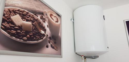 a book with a picture of a bowl of food at Apartment Stefan cel Mare 3 in Bălţi