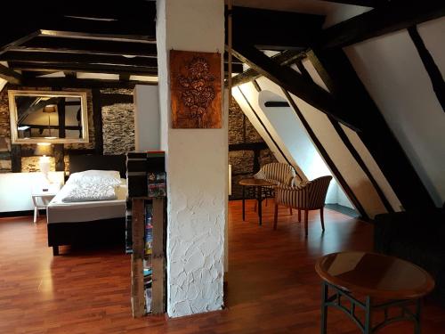 Postel nebo postele na pokoji v ubytování Haus Am Bachgasse