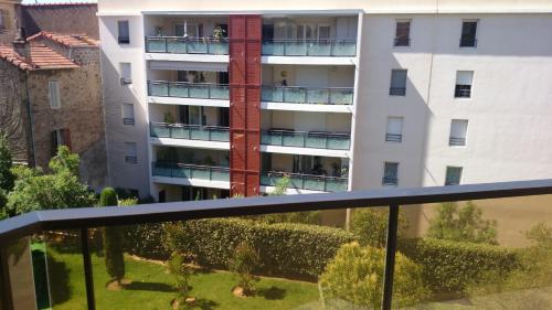 a view from the balcony of a building at la palme d or in Saint-Raphaël